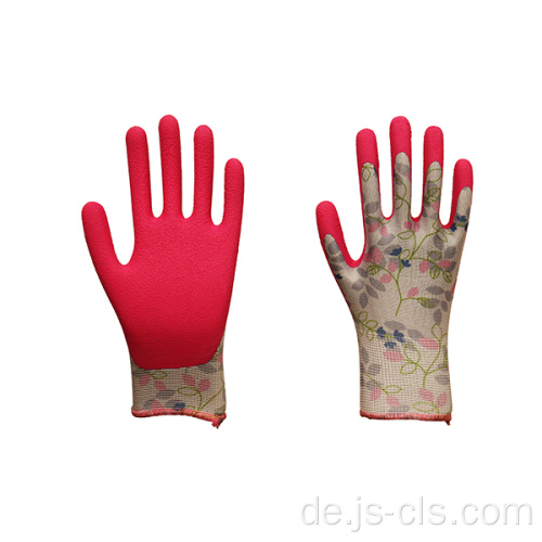 Gartenserie rote Palmdruck Polyester Gartenhandschuhe